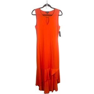 Thalia Sodi Coral Orange Maxi High Low Sleeveless Dress Size Small New.